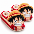 Luffy Straw Hat Plush Slippers